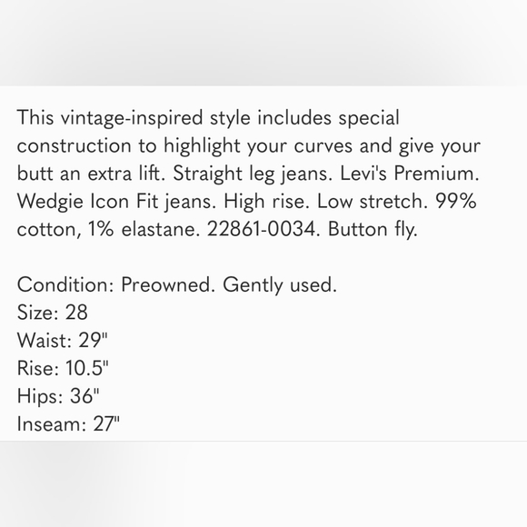 Revolve Levi's Wedgie Icon Fit Button Fly Cropped Jeans Size 28 These Dreams - Picture 10 of 10